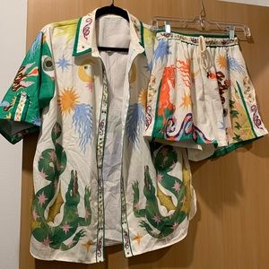 Funky Patterned Shorts & Shirt Set